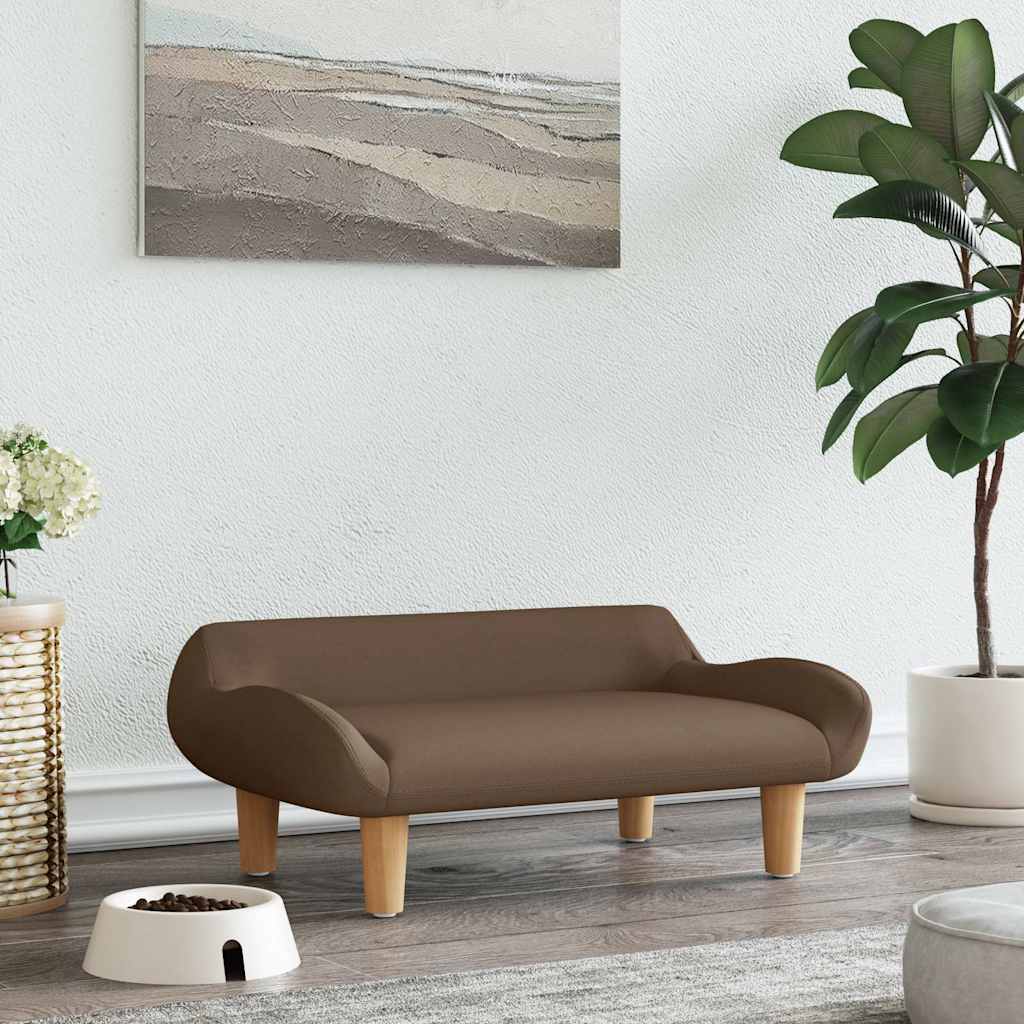 hundeseng 70x40x24 cm stof brun