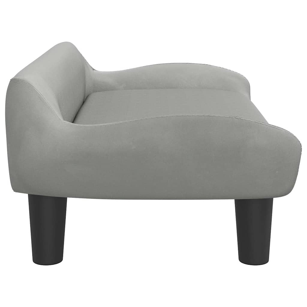 hundeseng 70x40x24 cm velour lysegrå