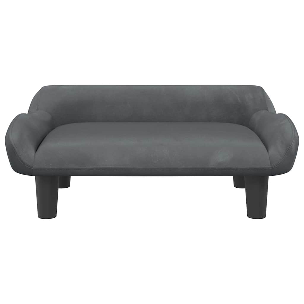 hundeseng 70x40x24 cm velour mørkegrå