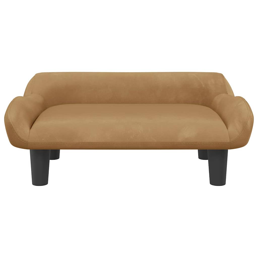 hundeseng 70x40x24 cm velour brun