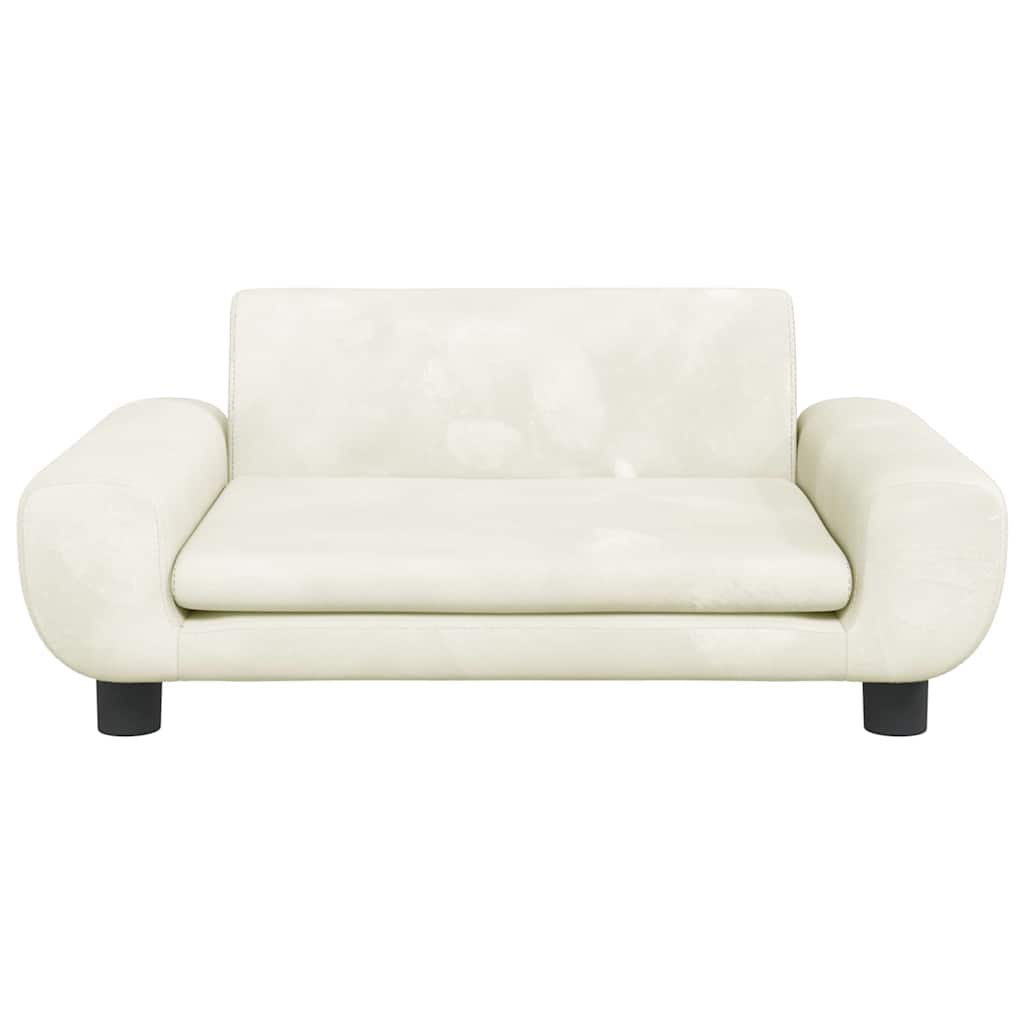 hundeseng 70x45x33 cm velour cremefarvet