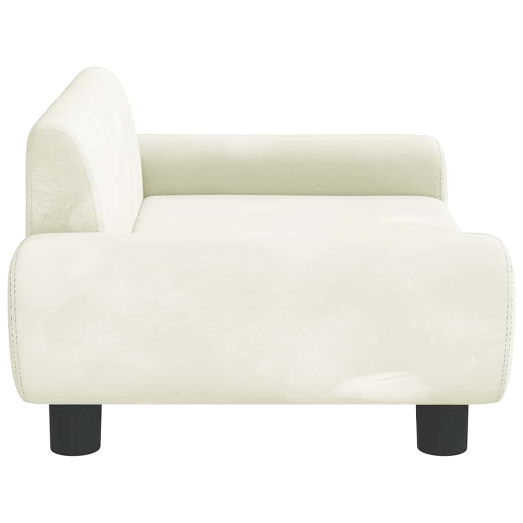 hundeseng 70x45x33 cm velour cremefarvet