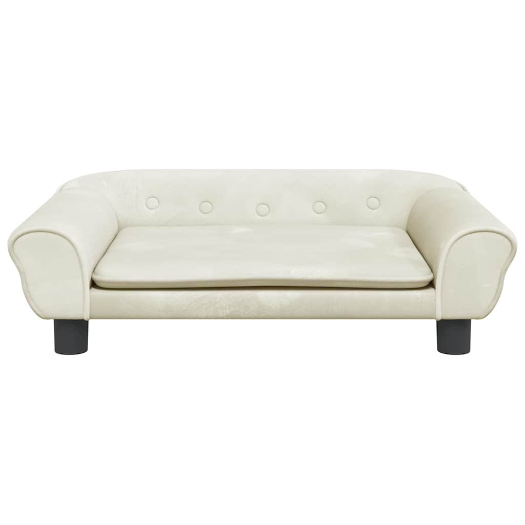 hundeseng 70x48x22 cm velour cremefarvet