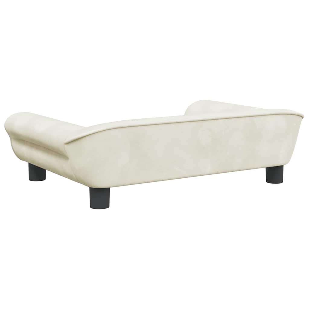 hundeseng 70x48x22 cm velour cremefarvet
