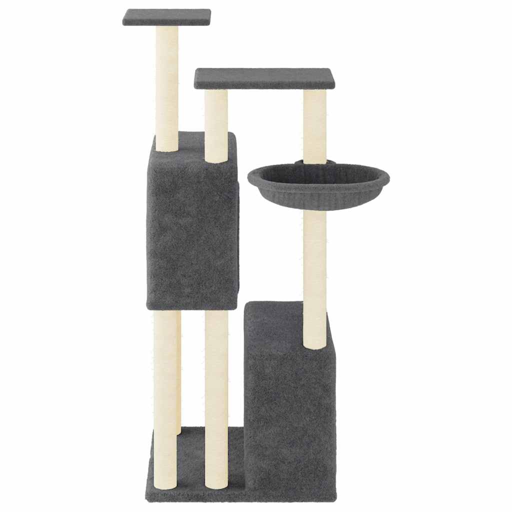 kradsetræ med sisalstolper 122 cm mørkegrå
