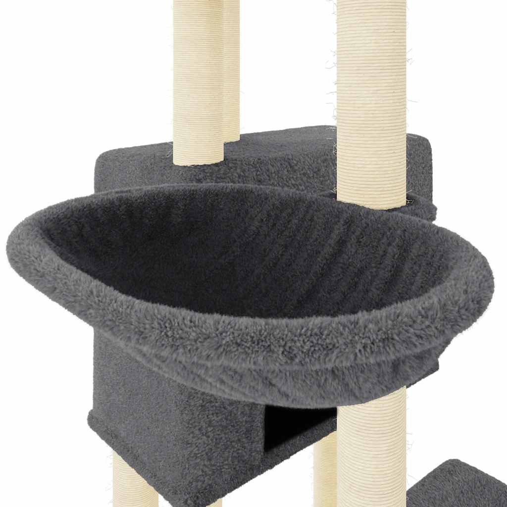 kradsetræ med sisalstolper 122 cm mørkegrå