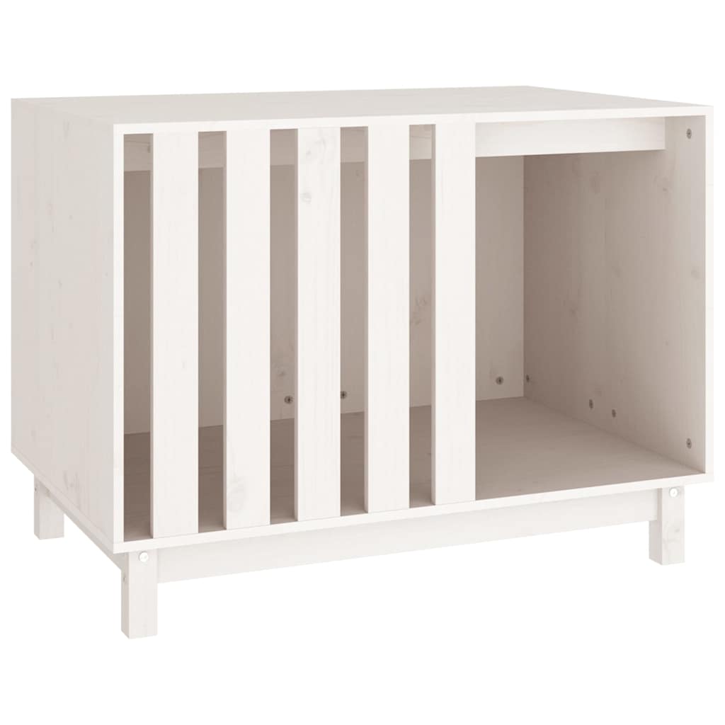 hundehus 90x60x67 cm massivt fyrretræ hvid