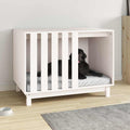 hundehus 90x60x67 cm massivt fyrretræ hvid