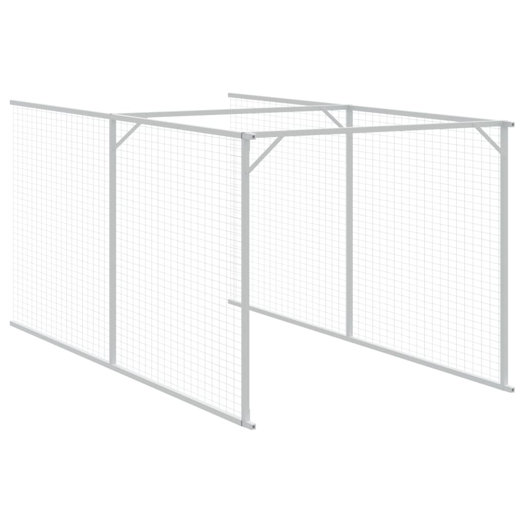 hundehus med tag 117x1017x123 cm galvaniseret stål antracitgrå