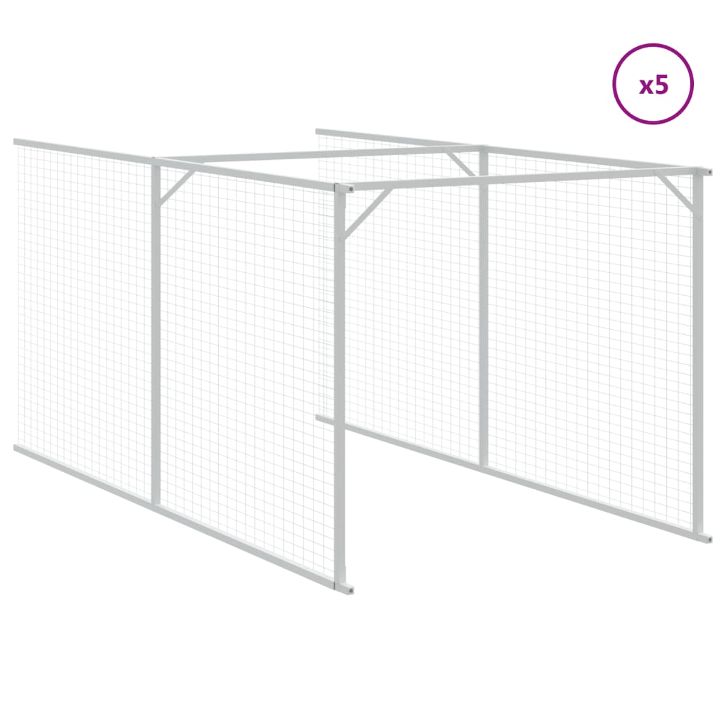hundehus med tag 117x1221x123 cm galvaniseret stål antracitgrå