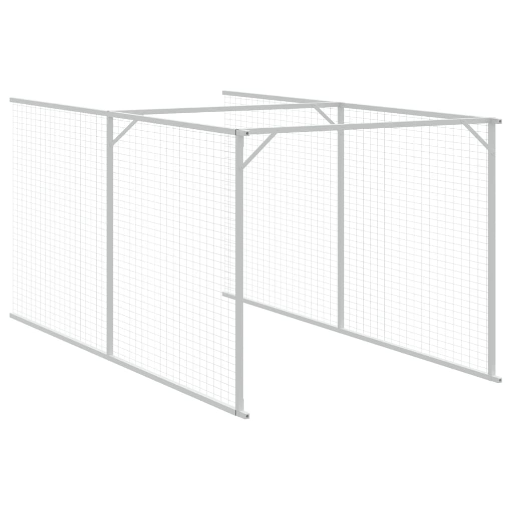 hundehus med løbegård 110x609x110 cm galvaniseret stål antracit