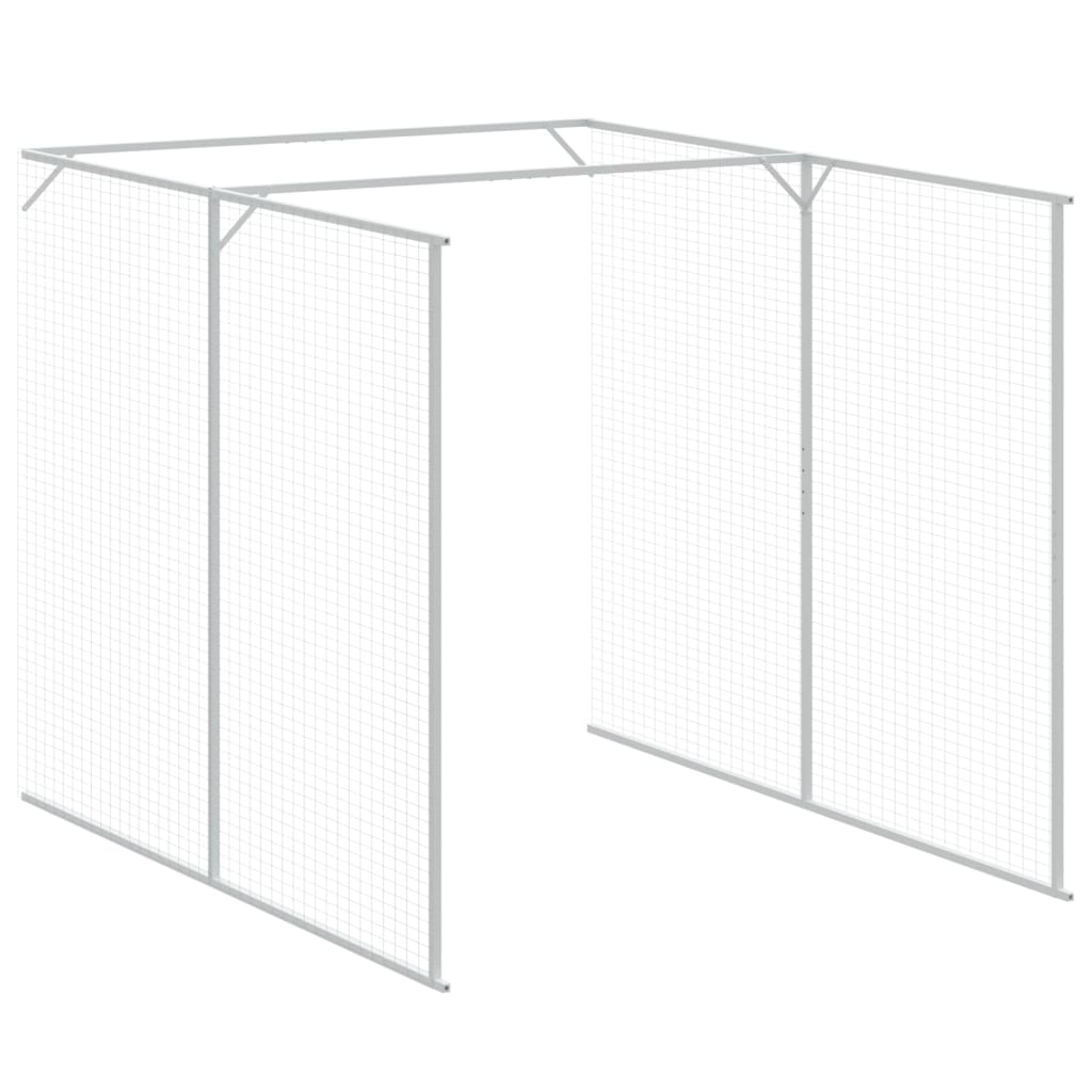 hundehus m. løbegård 165x1067x181 cm galvaniseret stål antracit