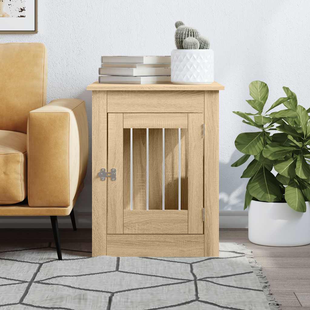 hundebur 55x80x68 cm konstrueret træ sonoma-eg