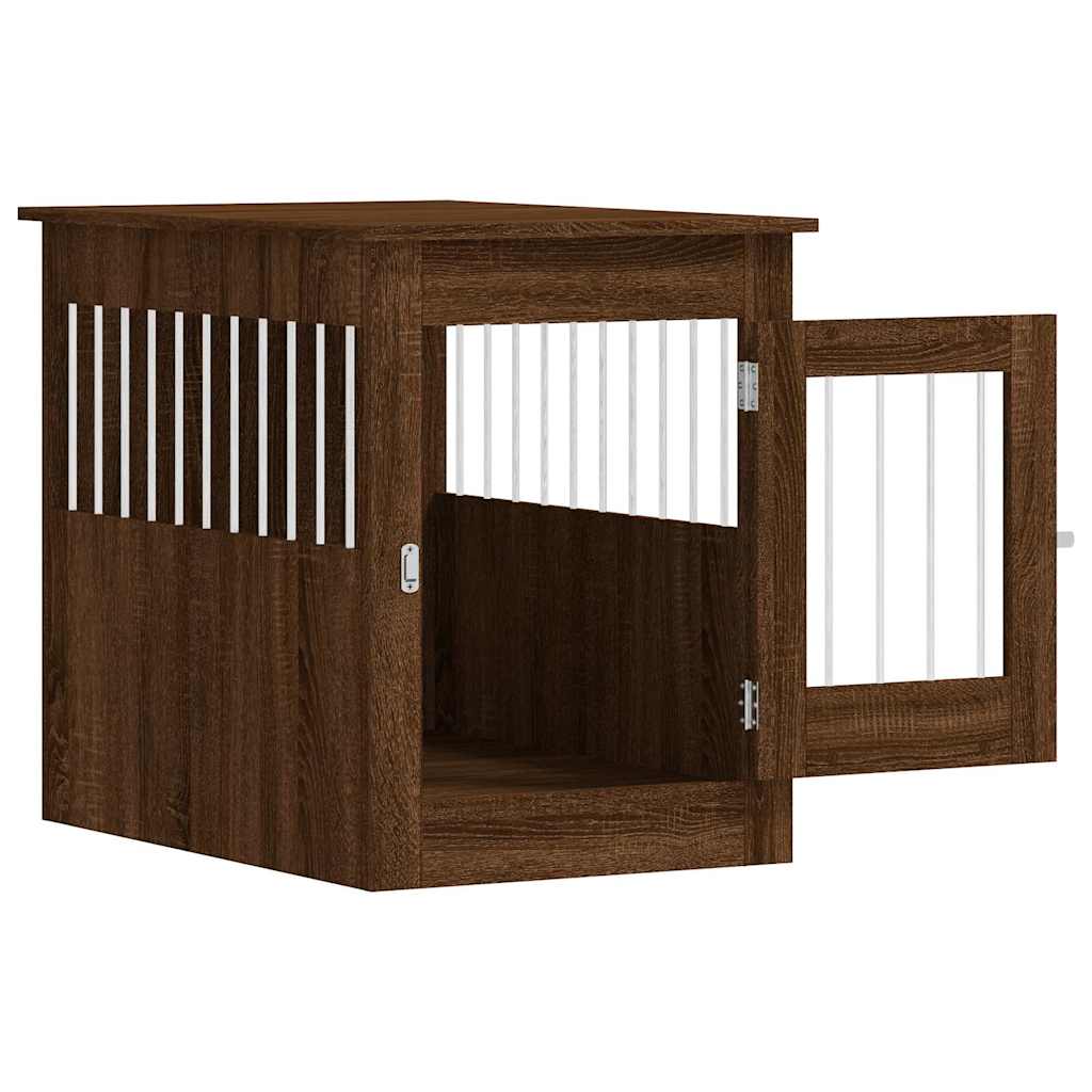 hundebur 55x80x68 cm konstrueret træ brun egetræsfarve
