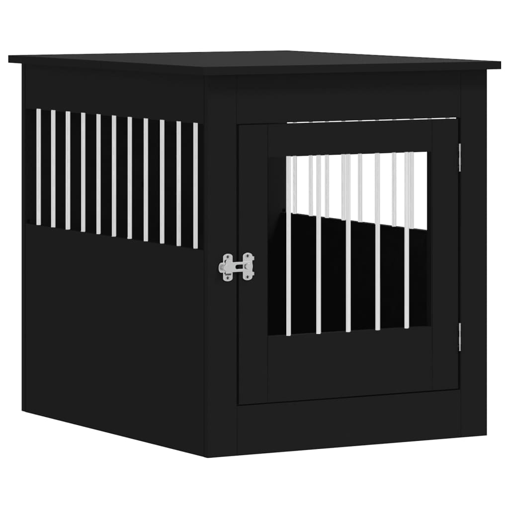 hundebur 64,5x80x71 cm konstrueret træ sort