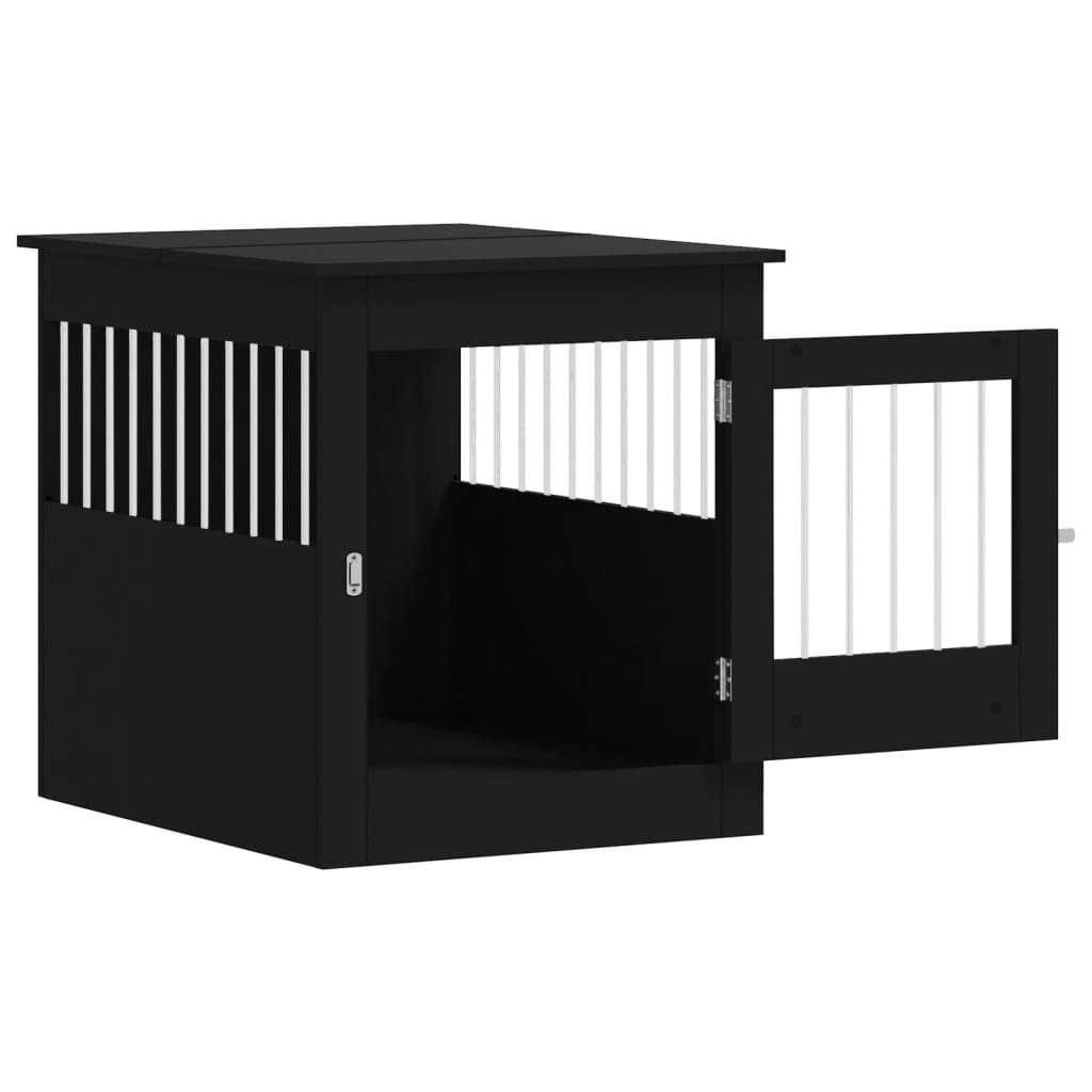 hundebur 64,5x80x71 cm konstrueret træ sort