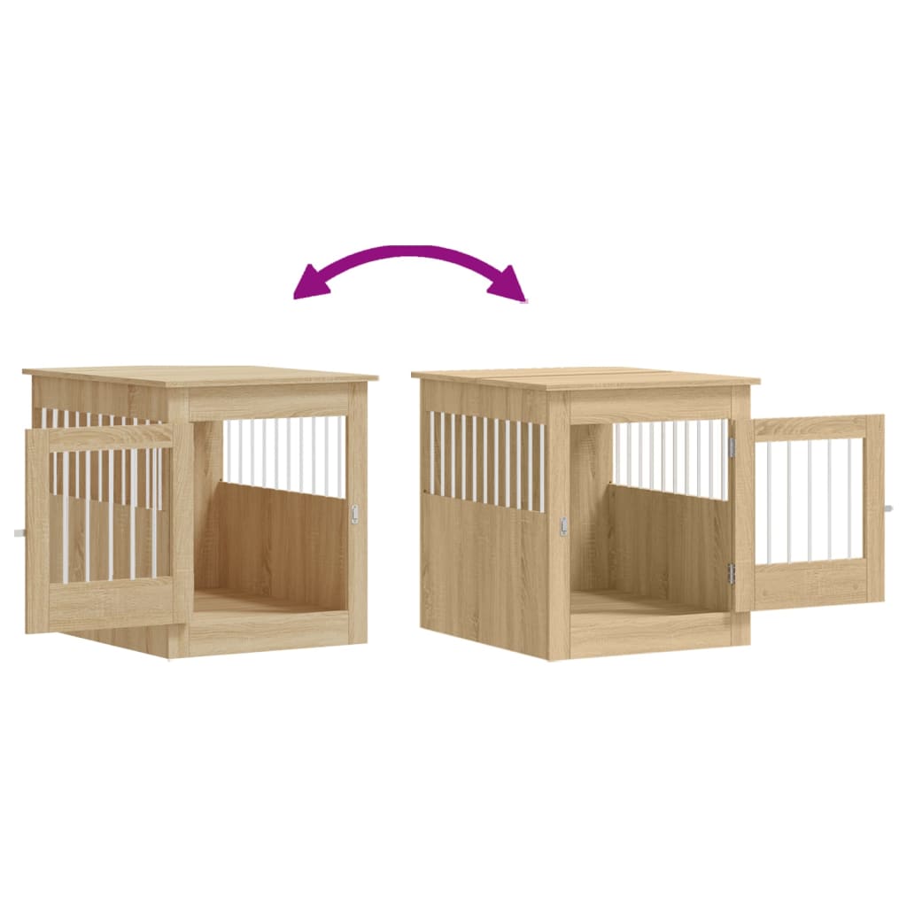 hundebur 64,5x80x71 cm konstrueret træ sonoma-eg