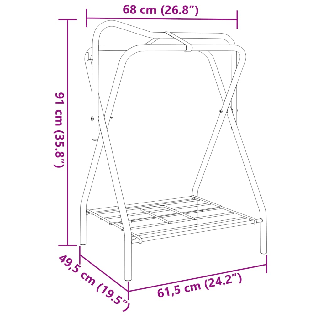 sadelholder foldbar jern sort