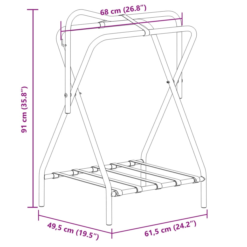 sadelholder foldbar jern sort