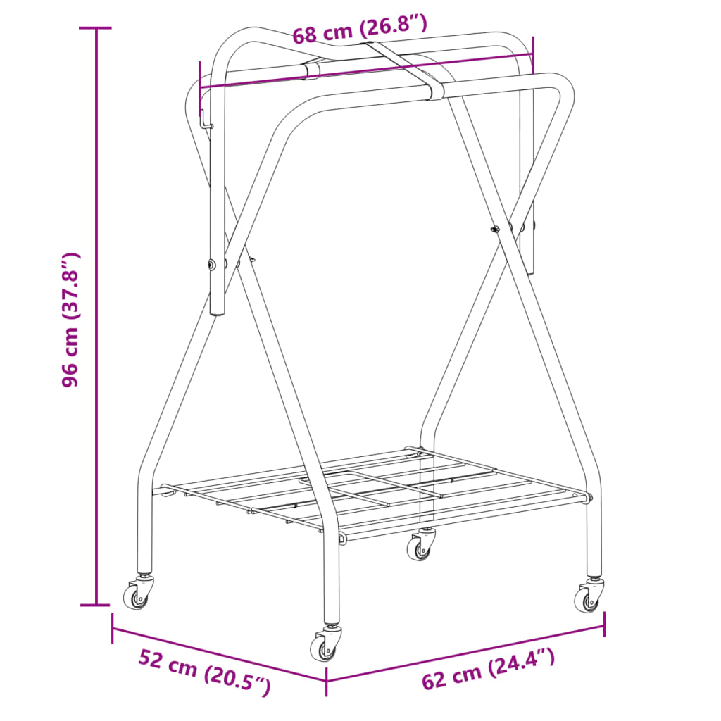 sadelholder foldbar jern sort