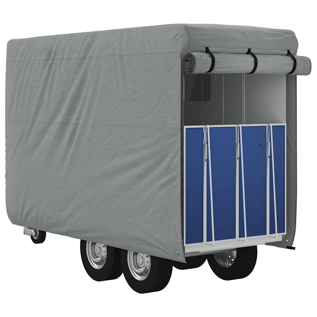 hestetrailerovertræk 376x168x240 cm ikke-vævet stof grå