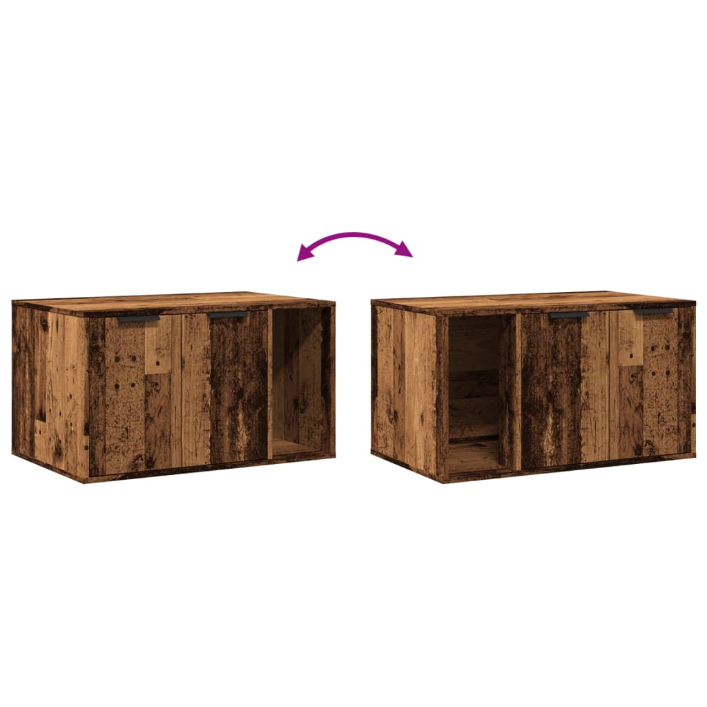 toiletskjuler kattebakke 80x50x45 cm konstrueret træ gammelt eg