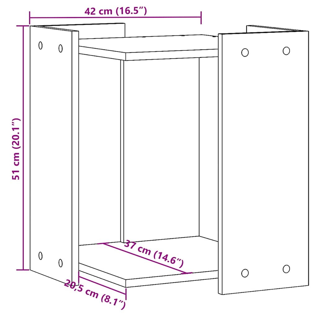 toiletskjuler kattebakke 42x42x51 cm konstrueret træ sonoma-eg