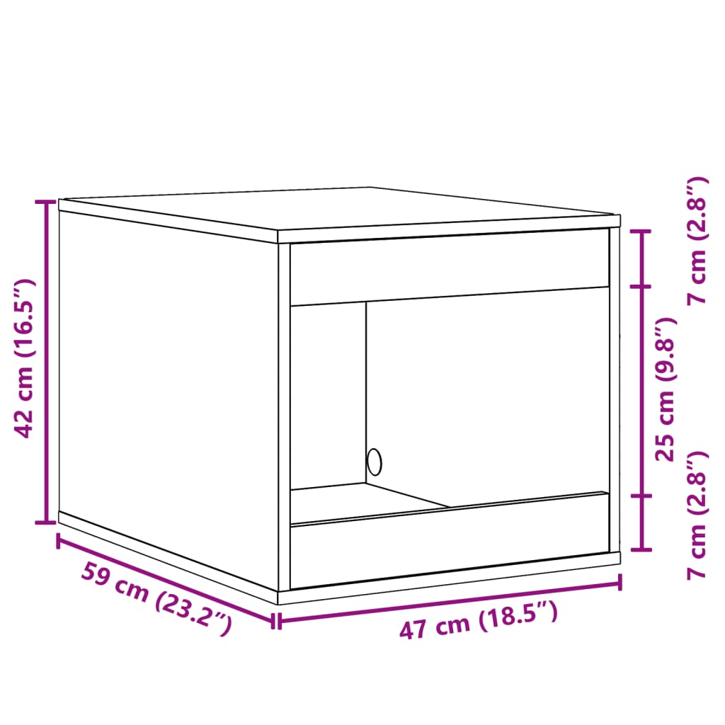 toiletskjuler kattebakke 47x59x42 cm konstrueret træ sonoma-eg