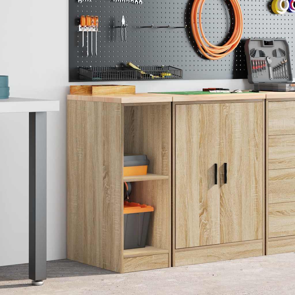 Garageopbevaringsskab Sonoma eg 30x51x85cm Massivt træ Fyrretræ