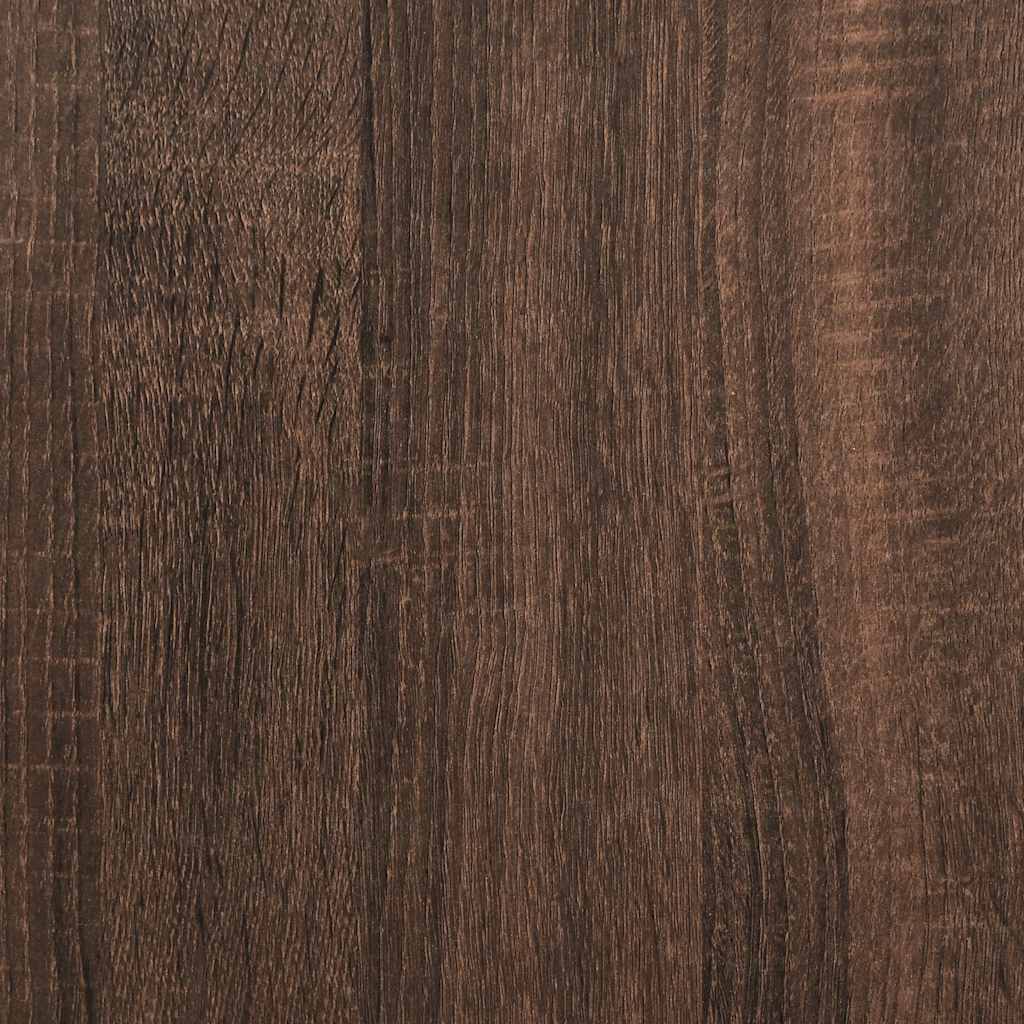 Garageopbevaringsskab brun eg 40x51x85 cm massivt træ fyrretræ