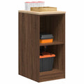Garageopbevaringsskab brun eg 40x51x85 cm massivt træ fyrretræ