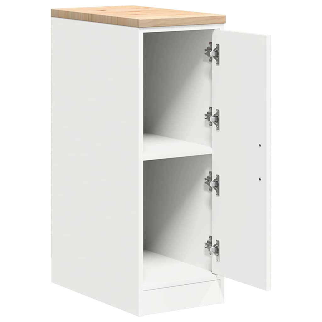 Garageopbevaringsskab Hvid 30x51x85 cm Massivt træ Fyrretræ