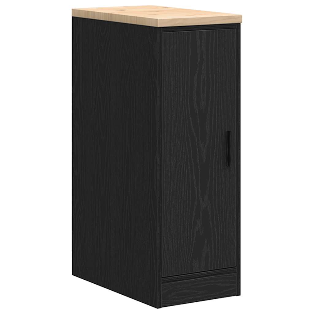 Garageopbevaringsskab Sort 30x51x85 cm Massivt træ Fyrretræ