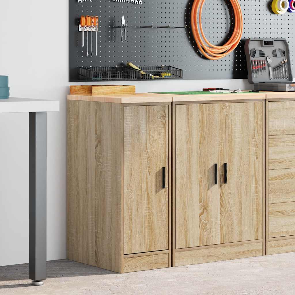 Garageopbevaringsskab Sonoma eg 30x51x85cm Massivt træ Fyrretræ