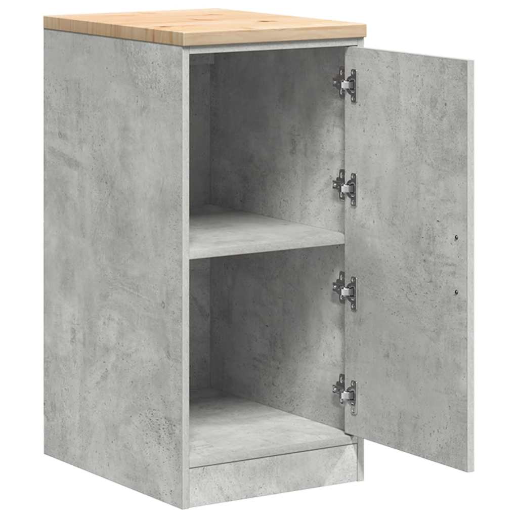 Garageopbevaringsskab Beton Grå 40x51x85cm Massivt træ Fyrretræ