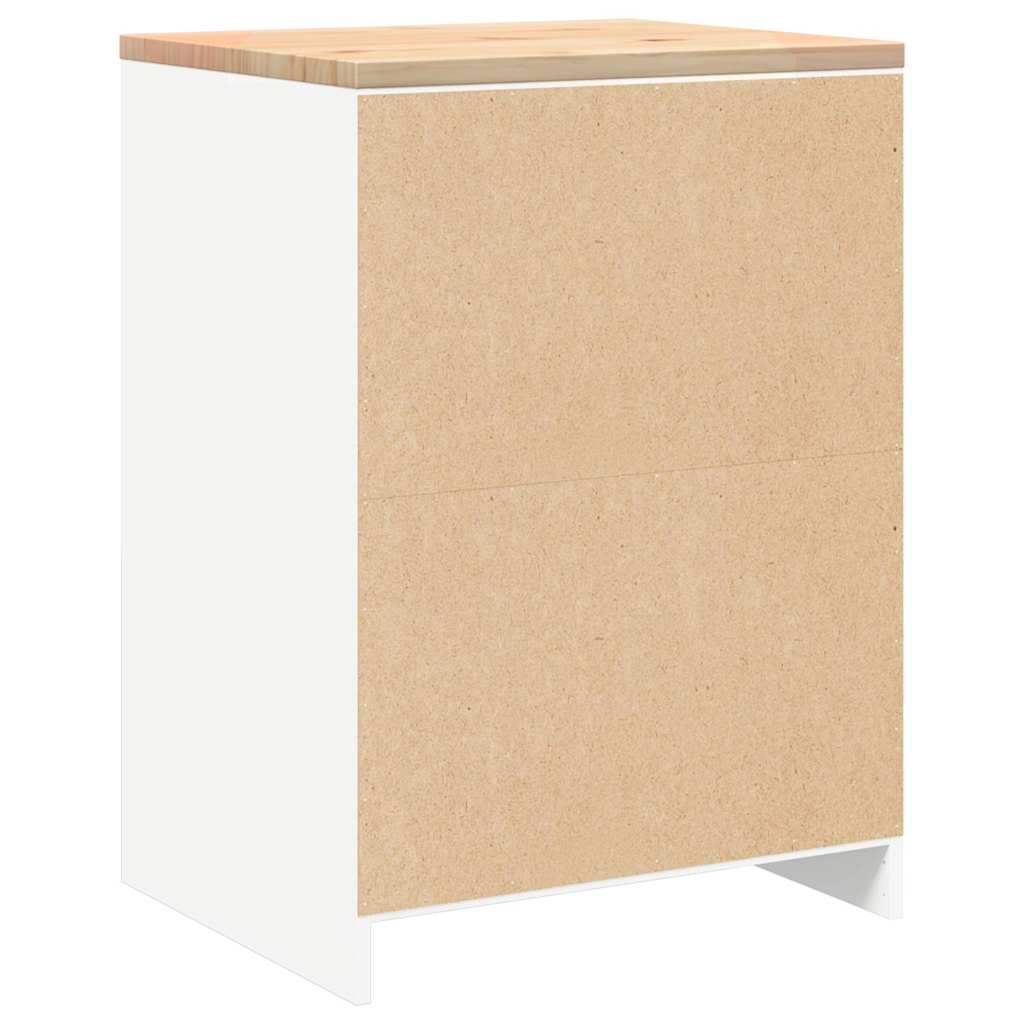 Garageopbevaringsskab Hvid 60x51x85 cm Massivt træ Fyrretræ