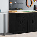 Garageopbevaringsskab Sort 60x51x85 cm Massivt træ Fyrretræ