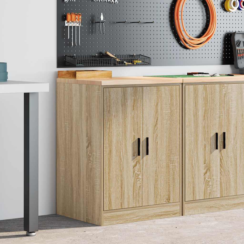 Garageopbevaringsskab Sonoma eg 60x51x85cm Massivt træ Fyrretræ