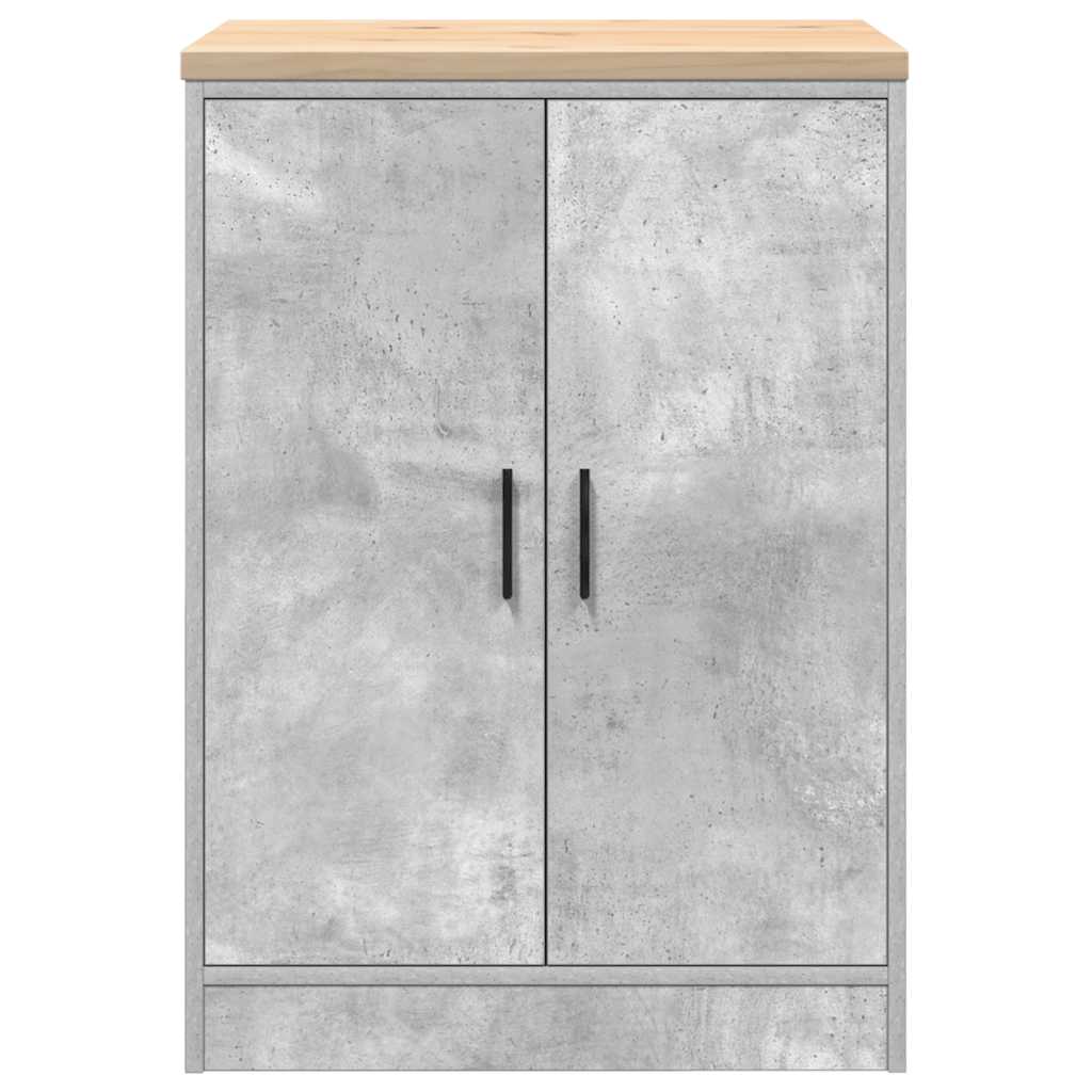 Garageopbevaringsskab Beton Grå 60x51x85cm Massivt træ Fyrretræ