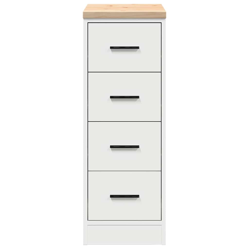 Garageopbevaringsskab Hvid 30x51x85 cm Massivt træ Fyrretræ