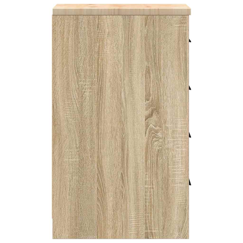 Garageopbevaringsskab Sonoma eg 30x51x85cm Massivt træ Fyrretræ