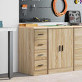 Garageopbevaringsskab Sonoma eg 30x51x85cm Massivt træ Fyrretræ