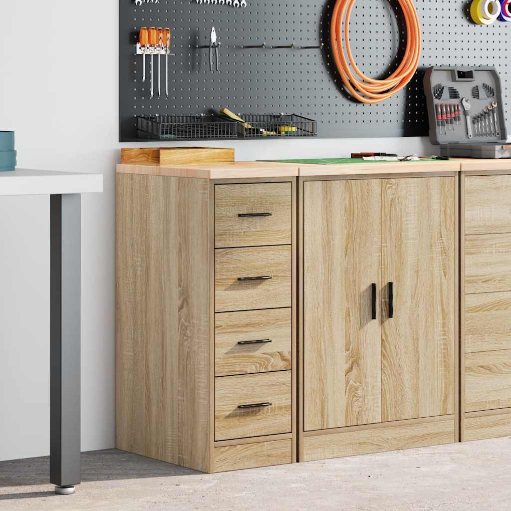 Garageopbevaringsskab Sonoma eg 30x51x85cm Massivt træ Fyrretræ