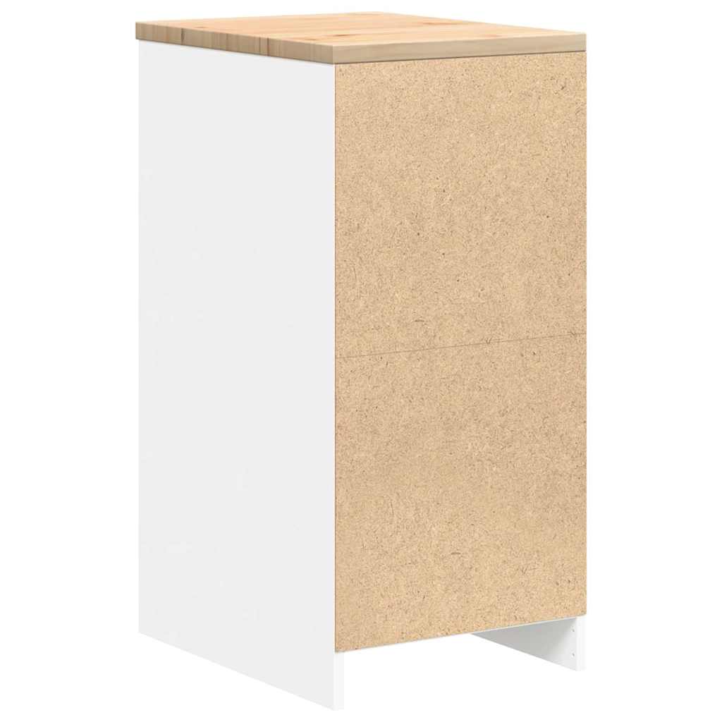 Garageopbevaringsskab Hvid 40x51x85 cm Massivt træ Fyrretræ