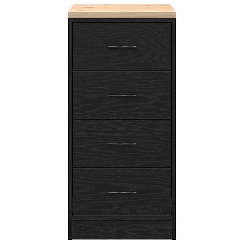 Garageopbevaringsskab Sort 40x51x85 cm Massivt træ Fyrretræ