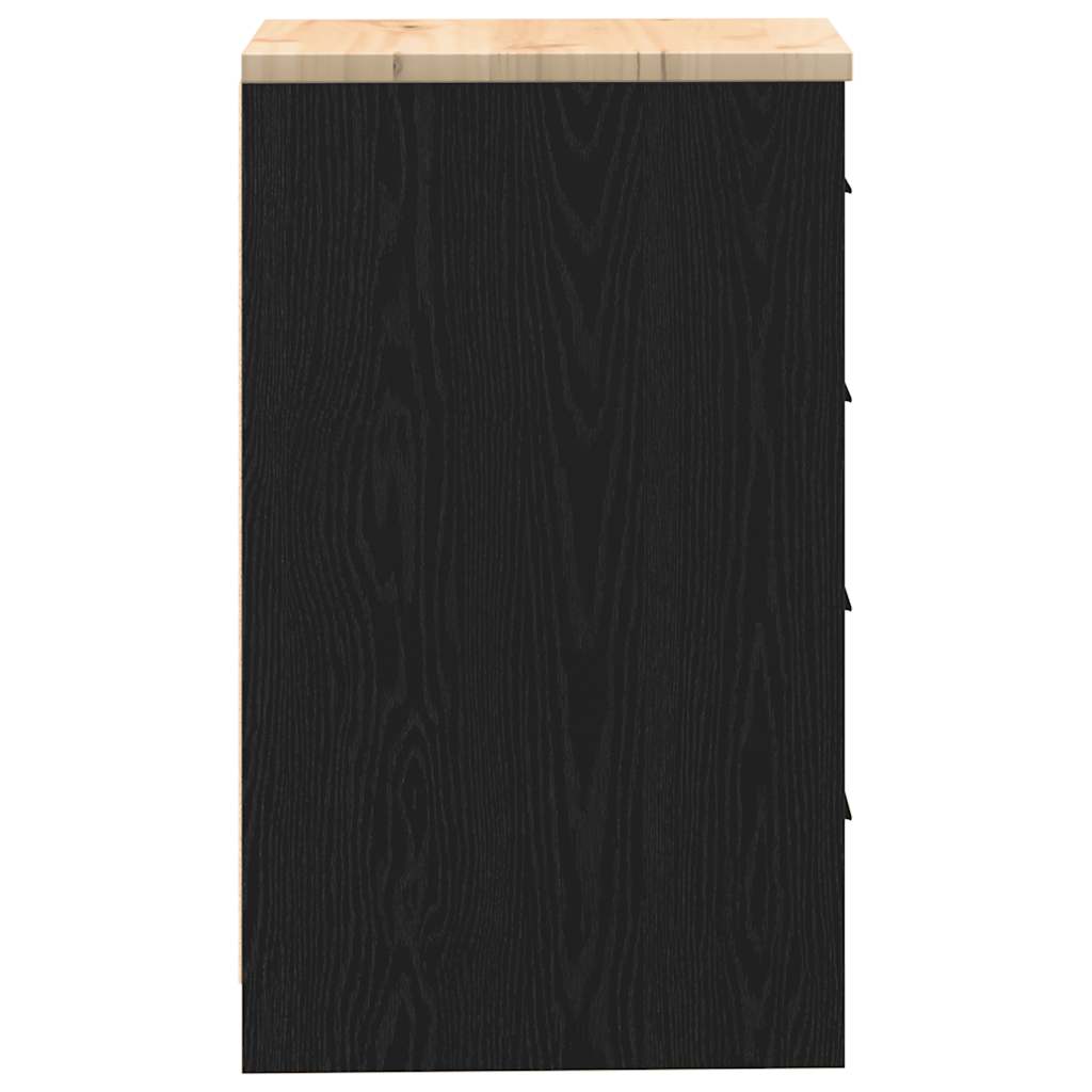Garageopbevaringsskab Sort 40x51x85 cm Massivt træ Fyrretræ