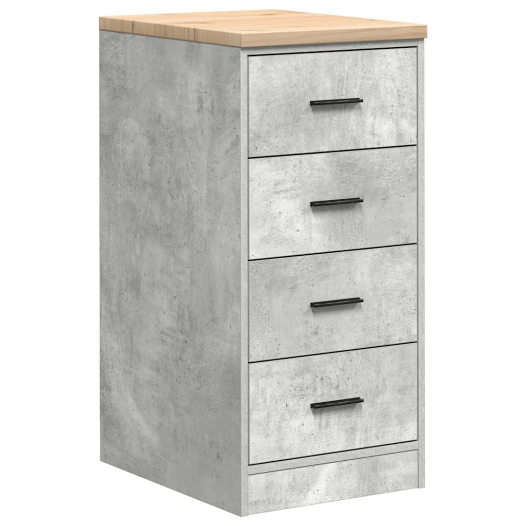 Garageopbevaringsskab Beton Grå 40x51x85cm Massivt træ Fyrretræ