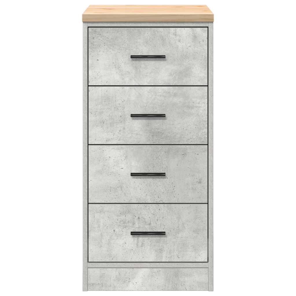 Garageopbevaringsskab Beton Grå 40x51x85cm Massivt træ Fyrretræ