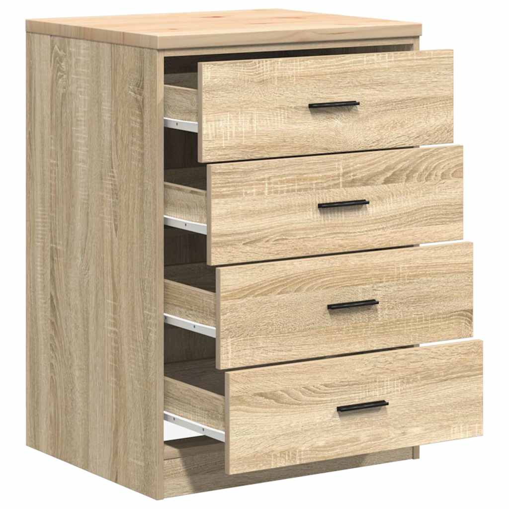 Garageopbevaringsskab Sonoma eg 60x51x85cm Massivt træ Fyrretræ