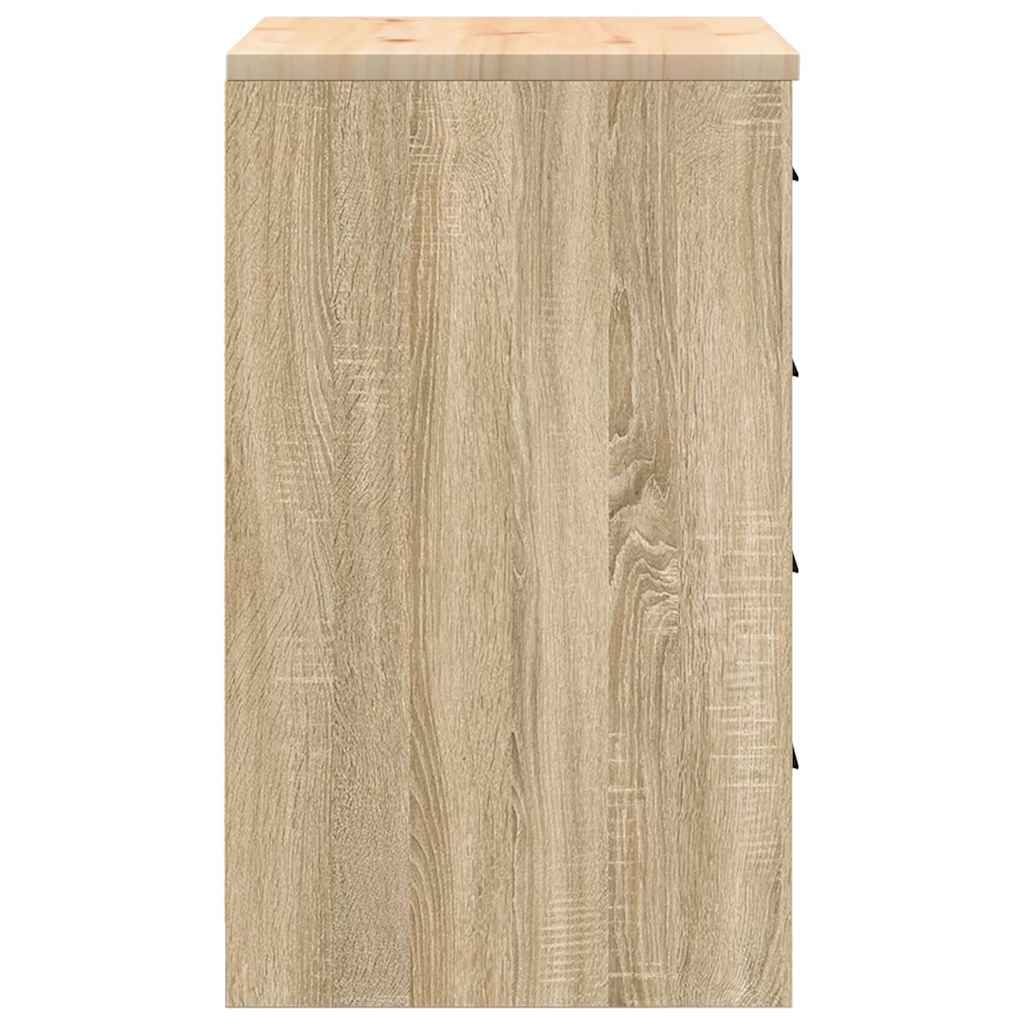 Garageopbevaringsskab Sonoma eg 60x51x85cm Massivt træ Fyrretræ